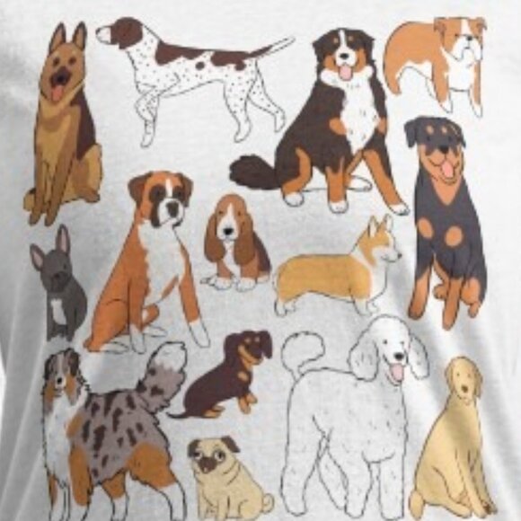 Cute Cartoon Dogs Breeds Pattern Shirt, Gift For Dog Lovers - Picture 2 of 3